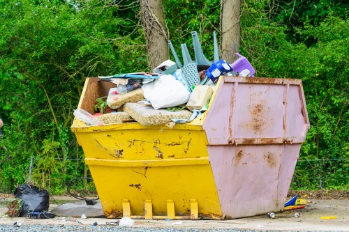 Front view of a rubbish collection truck at curbside